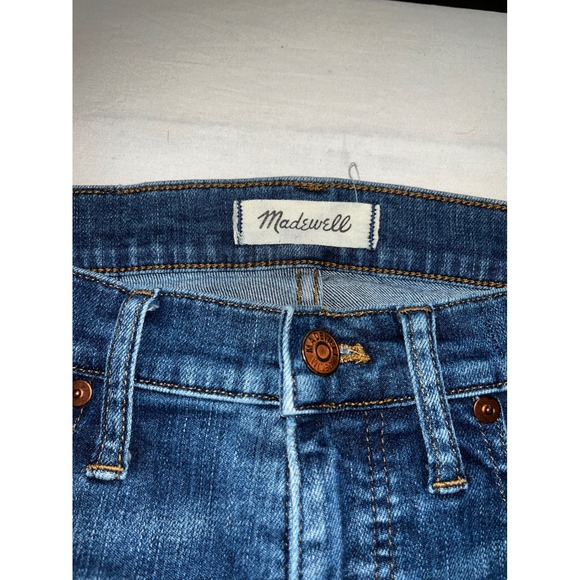 Madewell 9" High-Rise Skinny Jeans Distressed Raw Hem Medium Wash Blue Size 27 - Picture 3 of 10